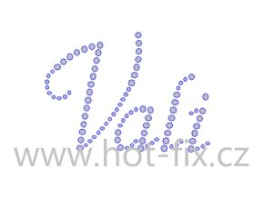 Vali jméno nažehlovací hot fix kamínková aplikace, potisk na textil hot fix kameny