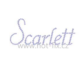 Scarlett jméno nažehlovací hot fix kamínková aplikace, potisk na textil hot fix kameny