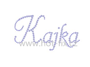 Kajka jméno nažehlovací hot fix kamínková aplikace, potisk na textil hot fix kameny