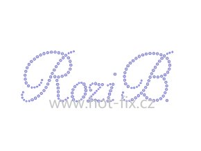 Rozi B. jméno nažehlovací hot fix kamínková aplikace, potisk na textil hot fix kameny