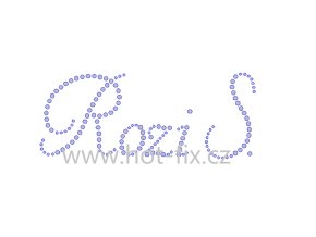 Rozi S. jméno nažehlovací hot fix kamínková aplikace, potisk na textil hot fix kameny
