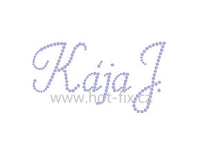 Kája J. jméno nažehlovací hot fix kamínková aplikace, potisk na textil hot fix kameny