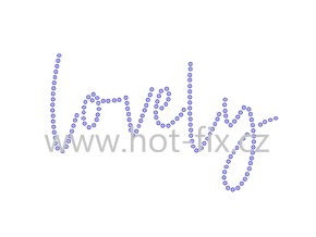 N003 lovely nápis nažehlovací hot fix kamínkový potisk na textil hot fix kameny