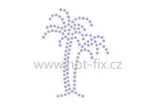 SM007 palmy léto moře nažehlovací kamínkový potisk na tričko, textil hot fix kameny