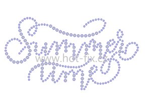 SM018 nápis Summer time léto moře nažehlovací hot fix kamínkový potisk na tričko, textil hot fix kameny