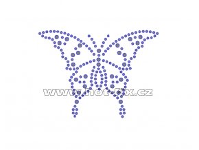 ZM035 - motýl nažehlovací hot-fix kamínkový potisk na textil, rozměry cca 8,7x6,3cm