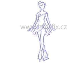 CK004 krasobruslařka nažehlovací hot fix kamínková aplikace na tričko, textil hot fix kameny