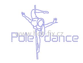 CP009 tanečnice Poledance nažehlovací hot fix kamínkový potisk na tričko, textil hot fix kamínky