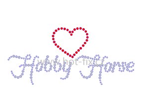 CH001 I love Hobby Horse nažehlovací hot fix kamínková aplikace na textil hot fix kameny