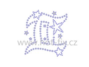 SZ004 03 blíženci znamení zvěrokruhu nažehlovací hot fix kamínkový potik na tričko, textil hot fix kameny