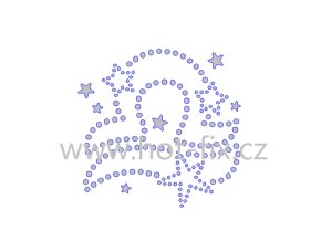 SZ004 07 váhy znamení zvěrokruhu nažehlovací hot fix kamínkový potik na tričko, textil hot fix kameny