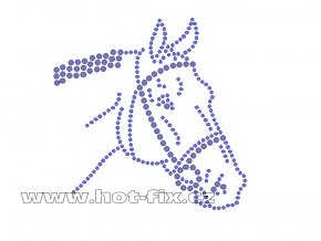 ZK023 - kůň nažehlovací potisk z hot-fix kamenů, rozměry cca 10,0x10,0cm