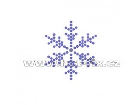 SV027 - sněhová vločka nažehlovací hot-fix kamínková aplikace na textil, rozměry cca 4,4x5,0cm