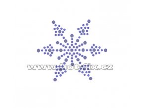SV030 - sněhová vločka nažehlovací hot-fix kamínkový potisk na textil, rozměry cca 6,6x5,8cm