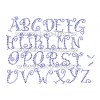 F010 - nažehlovací kamínkový potisk na textil písmena abecedy, výška cca 3,5cm