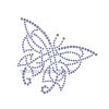 ZM029 - motýl nažehlovací potisk z hot-fix kamenů, rozměry cca 13,5x12,8cm