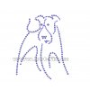 ZP018 - pes hot-fix nažehlovací kamínkový potisk na tričko, textil, cca rozměry 10,4x12,7cm