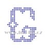 FM005 G monogram písmeno G nažehlovací kamínková aplikace na textil hot fix kamínky