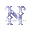 FM005 N monogram písmeno N nažehlovací kamínková aplikace na textil hot fix kamínky