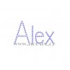 Alex jméno nažehlovací hot fix kamínková aplikace na textil hot fix kameny