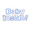 ND007 verze K Baby inside! nažehlovací fot fix kamínkový potisk na textil narození dítěte hot fix kameny