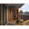 Mini square sauna thermo in the terrace 500x500
