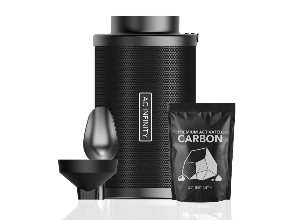 AC Infinity Refillable Carbon Filter Kit, with charcoal refill, 150mm