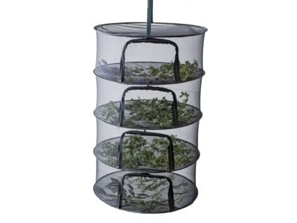 Sušící síť Clever Grow se zipem, 4 patra, černá