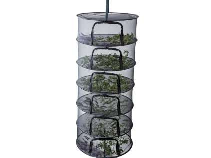 Sušící síť Clever Grow se zipem, 6 pater, černá