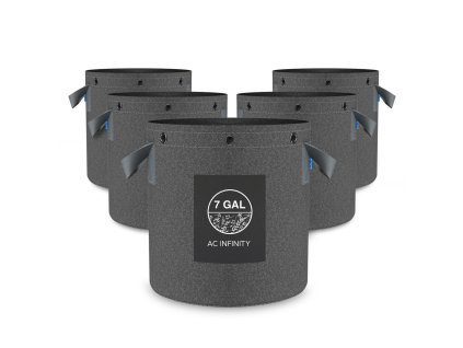 AC Infinity Heavy Duty Reusable Fabric Pots, 26.5 liters, 5-Pack