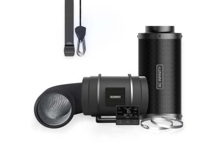 AC Infinity Air Filtration Kit PRO 200mm, Inline Fan with Smart Controller, Carbon Filter & Ducting Combo
