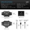 AC Infinity CLOUDLINE T4, Quiet Inline Duct Fan System with Temperature and Humidity Controller, 100mm