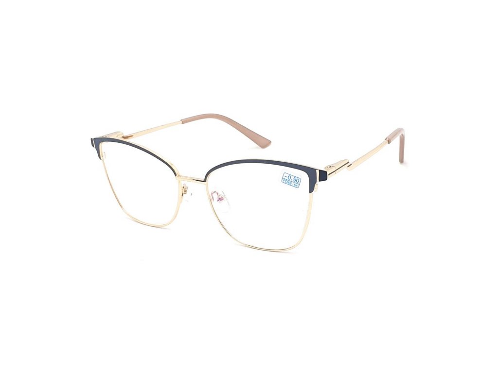 Dioptrické brýle 6861 / -3,00 black/gold/brown s antireflexní vrstvou Flex
