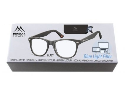 MONTANA EYEWEAR Brýle na počítač BLF BOX 67 BLACK +1,00