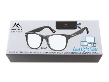 MONTANA EYEWEAR Brýle na počítač BLF BOX 67 BLACK +2,50