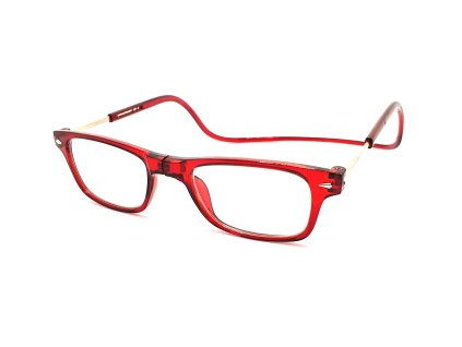 Dioptrické brýle na čtení s magnetem A015 +1,00 - červené obroučky