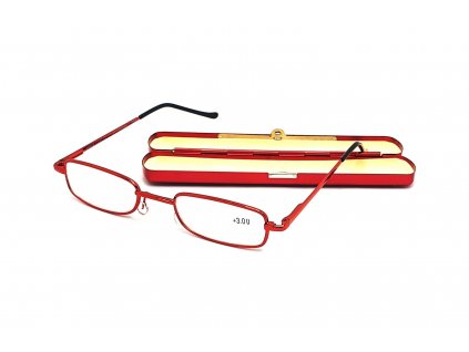 Dioptrické brýle v pouzdru V3010 / +3,00 red flex