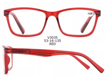 Dioptrické brýle V3035 / +2,00 red flex