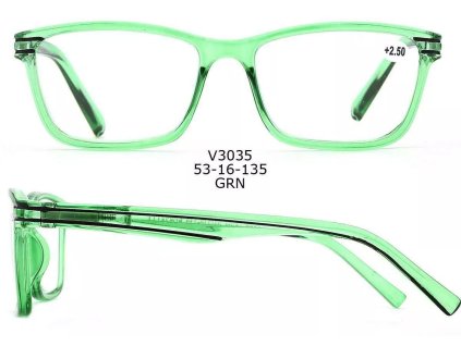 Dioptrické brýle V3035 / +3,50 green flex