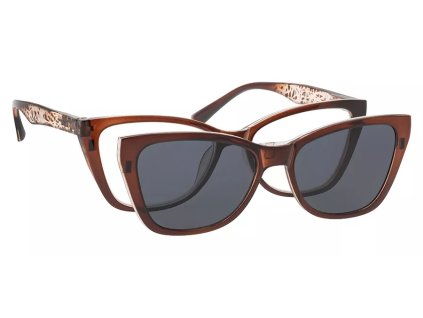 BRILO Dioptrické brýle REC650-B +3,50 s polarizačním klipem