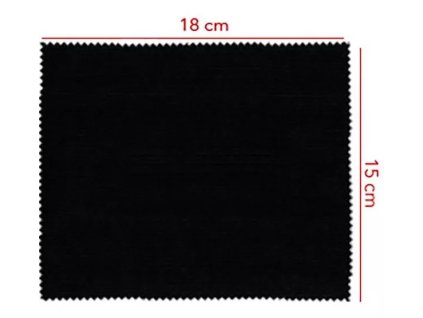 Utěrka na brýle z mikrovlákna MF250B černá 18x15cm