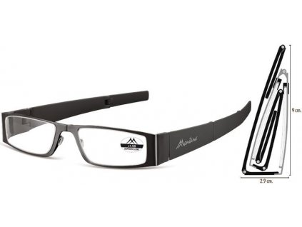 MONTANA EYEWEAR SKLÁDACÍ dioptrické brýle MR26 BLACK+3,00