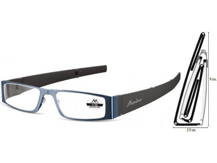 MONTANA EYEWEAR SKLÁDACÍ dioptrické brýle MR26B BLUE+2,50