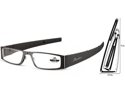 MONTANA EYEWEAR SKLÁDACÍ dioptrické brýle MR26 BLACK+1,50