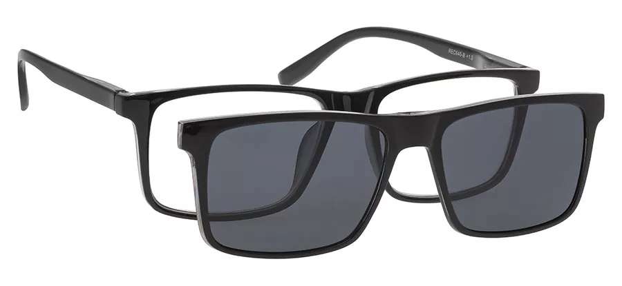 BRILO Dioptrické brýle REC640-B +2,50 s polarizačním klipem