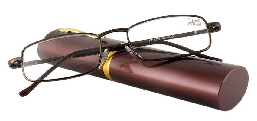 Dioptrické brýle v pouzdru Vizzini 03-0084-H01/ +6,00 BROWN