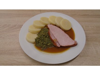 Uzená kýta,bramborový knedlík,špenát (1,3,7,12)