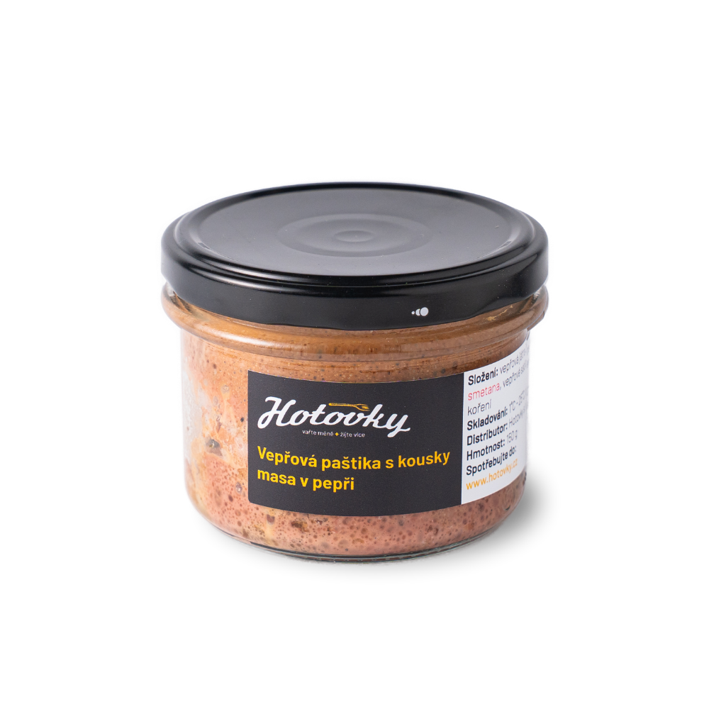 Paštika s kousky masa v pepři 150 g