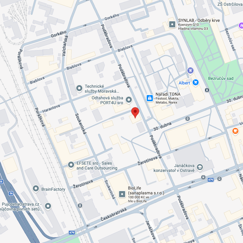 Mapa prodejny Hotovky Ostrava