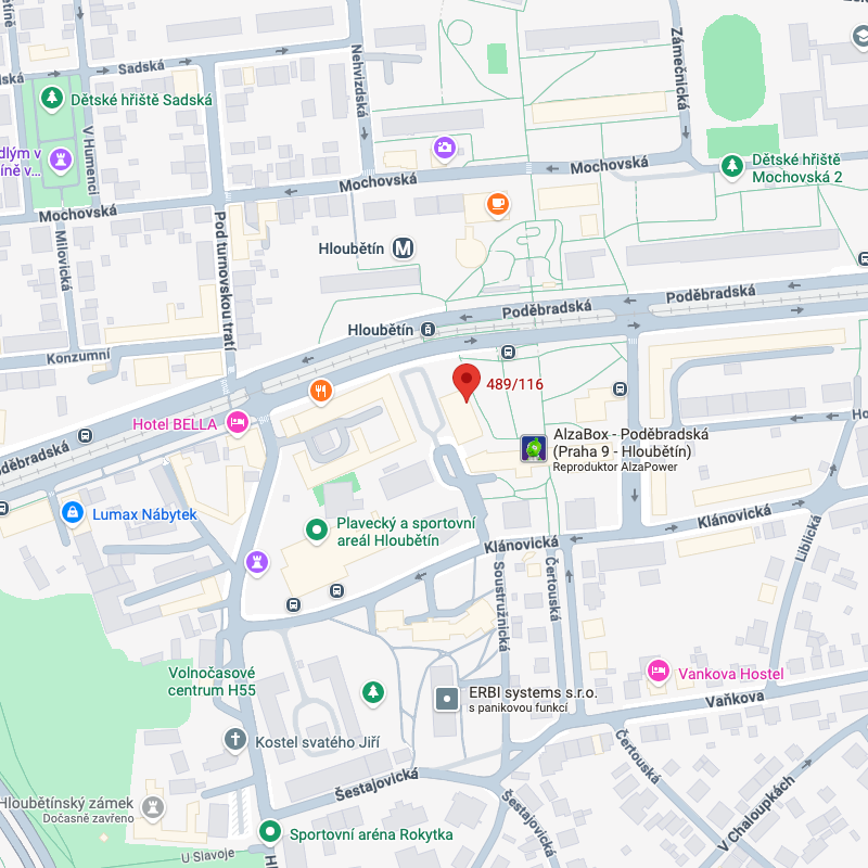 Mapa prodejny Hotovky Praha-Hloubětín